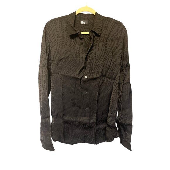 The Kooples Black "Trend" Patterned Long-Sleeve Button-Up Shirt Size S - Picture 1 of 5